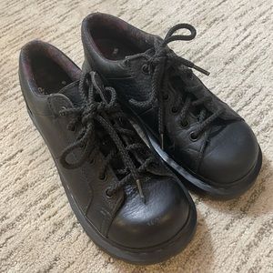 Black steel toe boots with heel from doc marten’s size 6